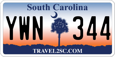 SC license plate YWN344