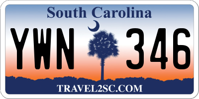 SC license plate YWN346