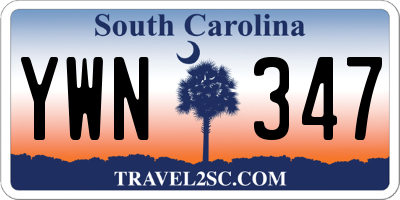 SC license plate YWN347