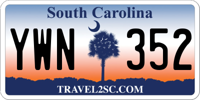 SC license plate YWN352