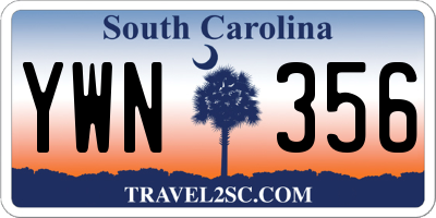 SC license plate YWN356