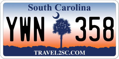 SC license plate YWN358