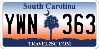SC license plate YWN363
