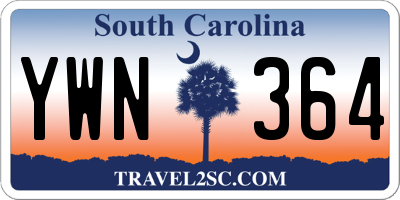SC license plate YWN364