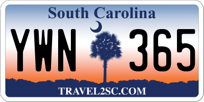 SC license plate YWN365