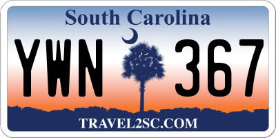 SC license plate YWN367