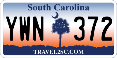 SC license plate YWN372