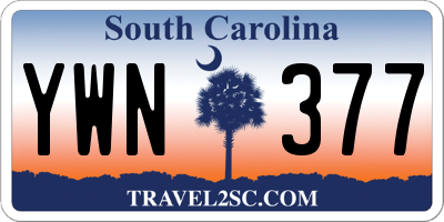 SC license plate YWN377