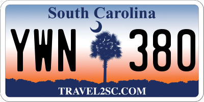SC license plate YWN380