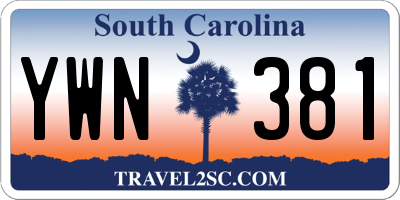 SC license plate YWN381