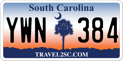 SC license plate YWN384