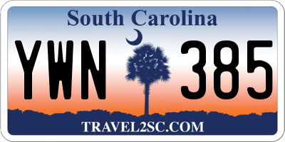 SC license plate YWN385