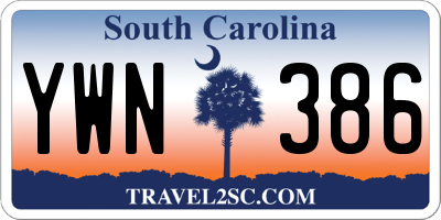 SC license plate YWN386