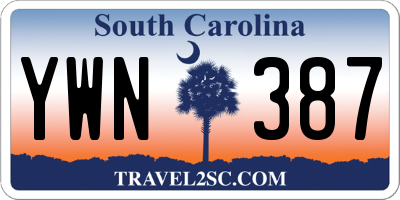 SC license plate YWN387