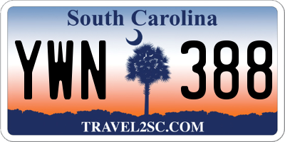 SC license plate YWN388