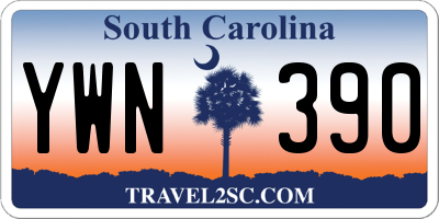 SC license plate YWN390