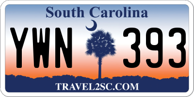 SC license plate YWN393