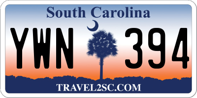 SC license plate YWN394