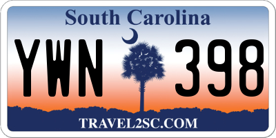 SC license plate YWN398