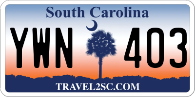 SC license plate YWN403