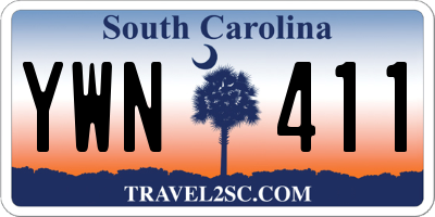 SC license plate YWN411