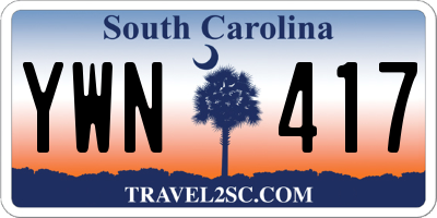 SC license plate YWN417