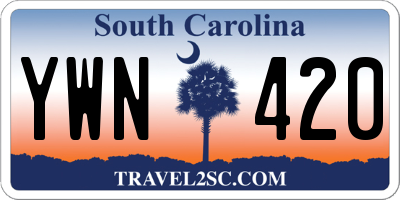 SC license plate YWN420