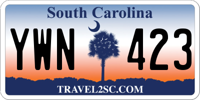SC license plate YWN423