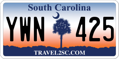 SC license plate YWN425