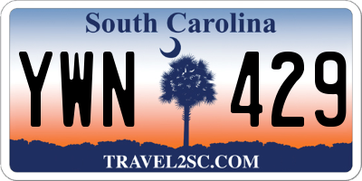 SC license plate YWN429