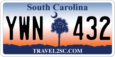 SC license plate YWN432