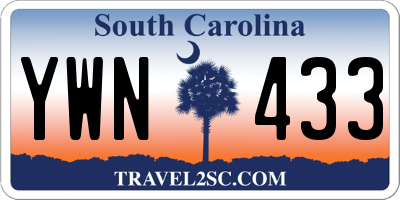 SC license plate YWN433
