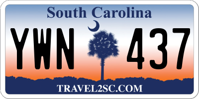 SC license plate YWN437