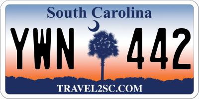 SC license plate YWN442