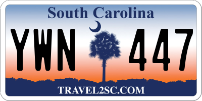 SC license plate YWN447