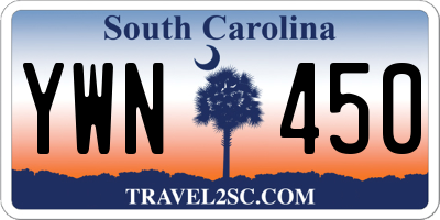 SC license plate YWN450