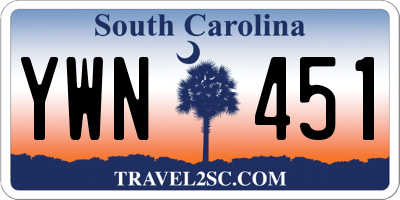 SC license plate YWN451