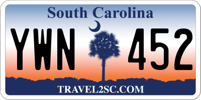 SC license plate YWN452