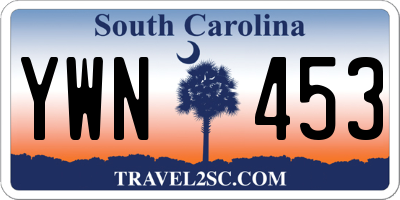 SC license plate YWN453
