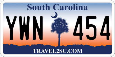 SC license plate YWN454