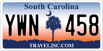 SC license plate YWN458