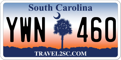 SC license plate YWN460