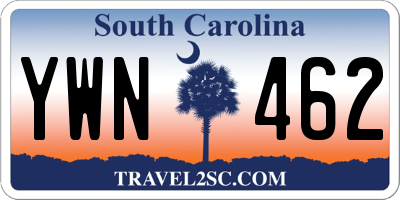 SC license plate YWN462