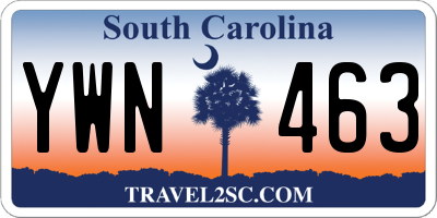 SC license plate YWN463