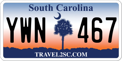 SC license plate YWN467