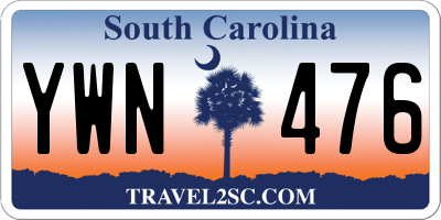 SC license plate YWN476