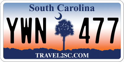 SC license plate YWN477