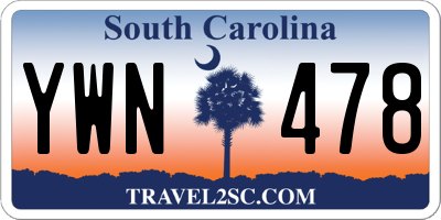 SC license plate YWN478