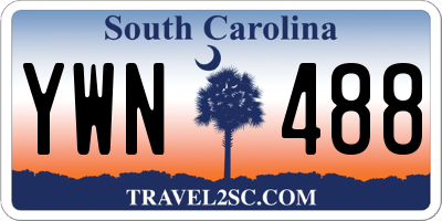 SC license plate YWN488
