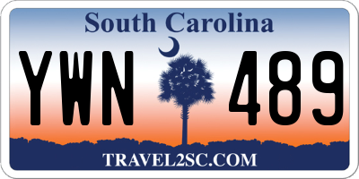 SC license plate YWN489